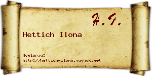 Hettich Ilona névjegykártya